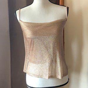 Madison & Berkeley Mesh Cowl Neck Sparkly Cami top